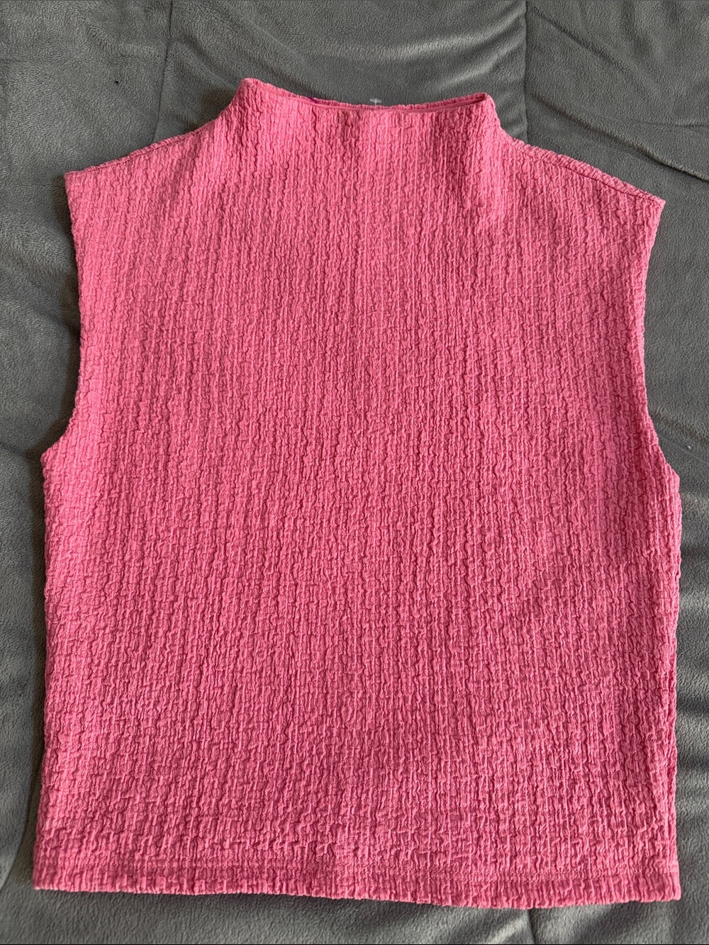 Abercrombie & Fitch Pink Textured Sleeveless Mock Neck Tank Sz XS